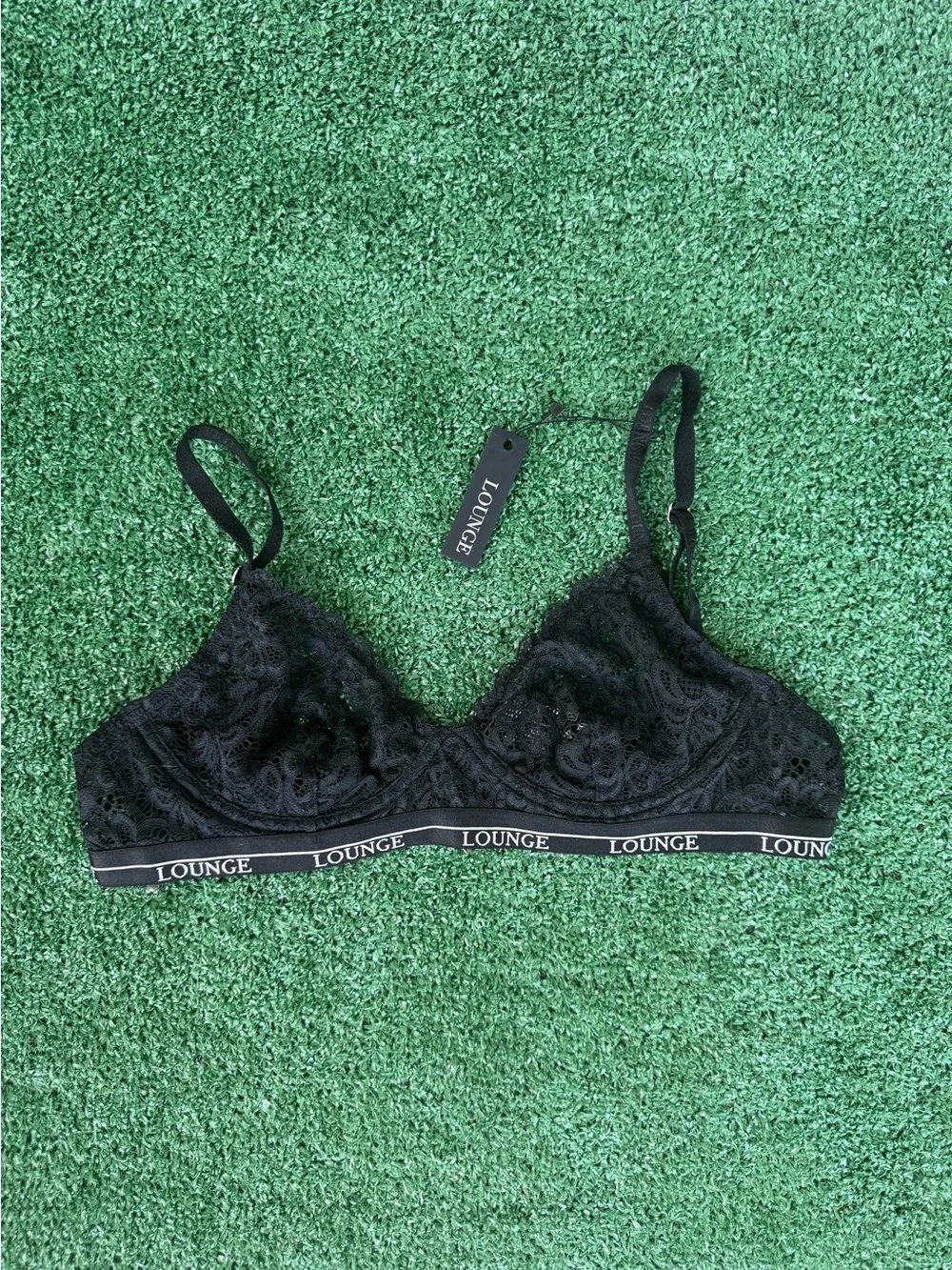 Lounge Black Floral Lace Underwire‎ Bra 34B NWT